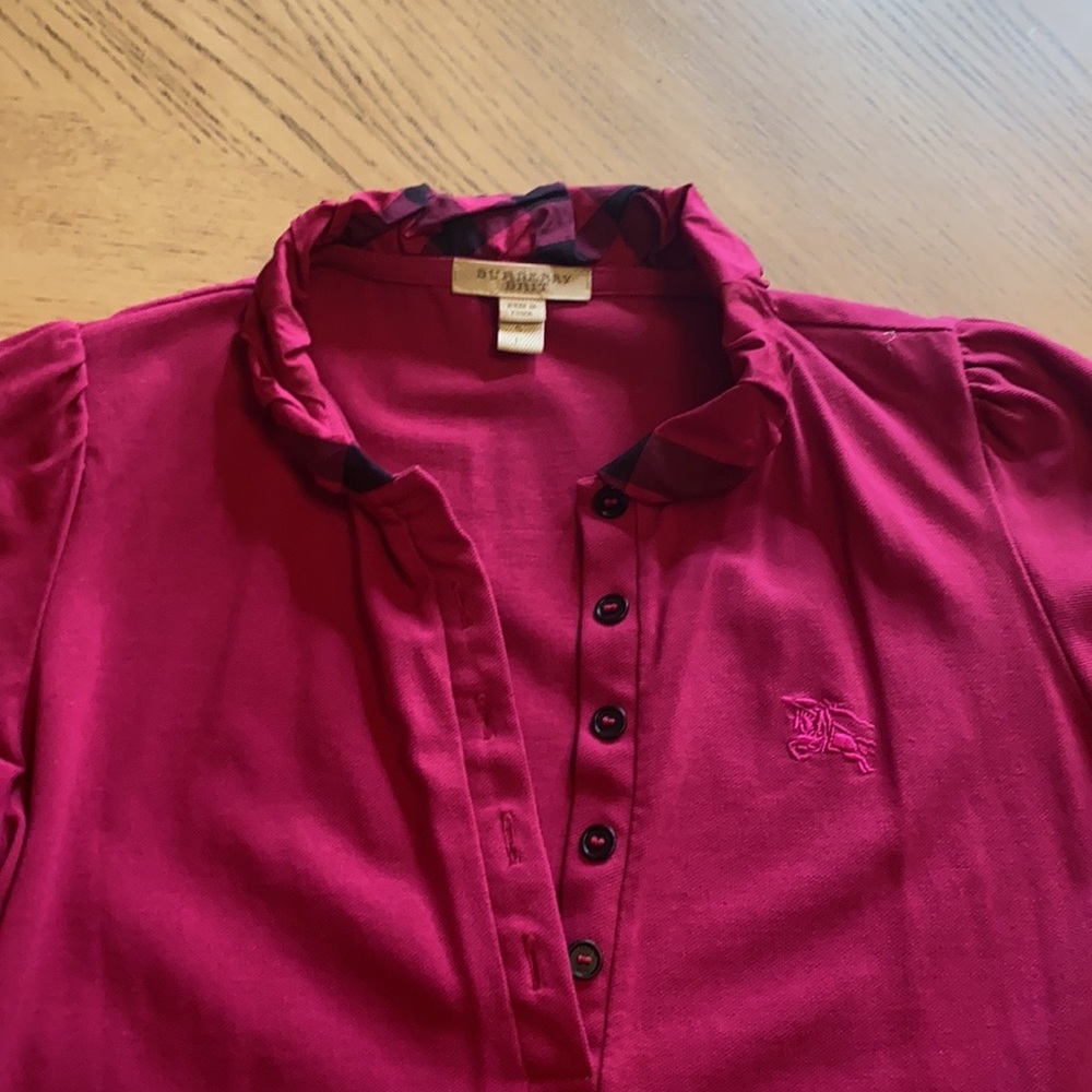 ❤️ Authentic Burberry Fushia Pink Short Sleeve Shirt, - Picture 7 of 8